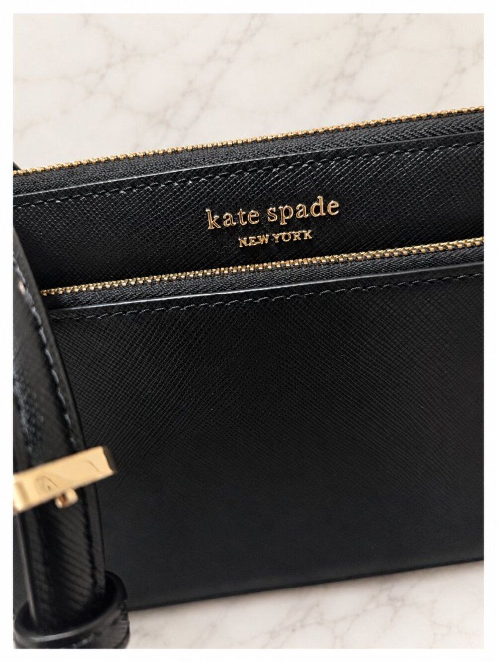 Kate Spade New York Classy Dressy Black Saffiano Leather Crossbody Purse